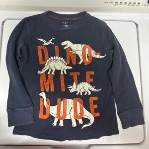 Carter's Dino-Mite Long Sleeve Shirt - Navy and Orange